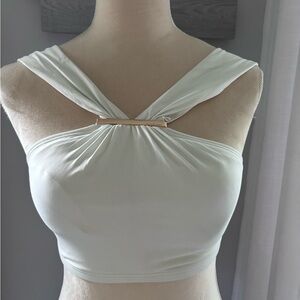 Mk white Top with Gold Accent